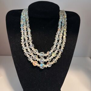 Vintage AB 3 Strand Necklace